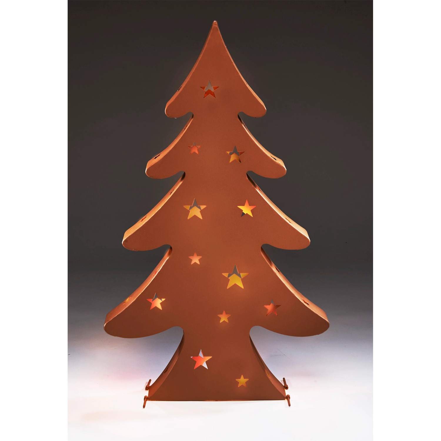 Kobolo Kerzenhalter CHRISTMAS, Metall Rostoptik, XL Weihnachtsdeko mit Sternen.