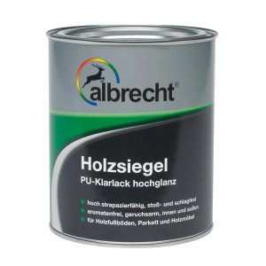 Dose Albrecht Holzsiegel PU-Klarlack, hochglänzend, transparent, für Treppen und Parkett.
