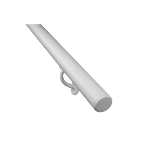 Treba Handlauf-Set H27, Aluminium, Ø 4,2 cm, 150 cm, Weiß. Handlauf mit Wandhalterung.