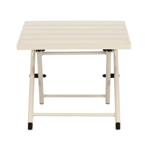 Beiger, klappbarer Gartentisch TAYLOR aus Aluminium, ideal als Beistelltisch.