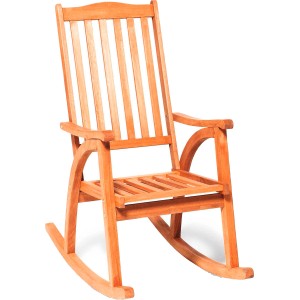 Schaukelstuhl aus Eukalyptusholz für Garten oder Terrasse.