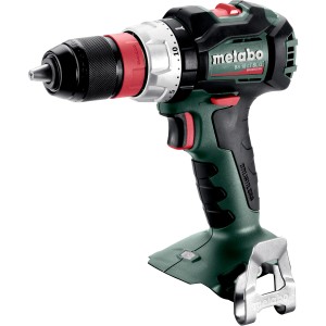 Metabo Akku-Bohrschrauber BS 18 LT BL Q Solo im grünen Design mit Bohrfutter und Koffer.