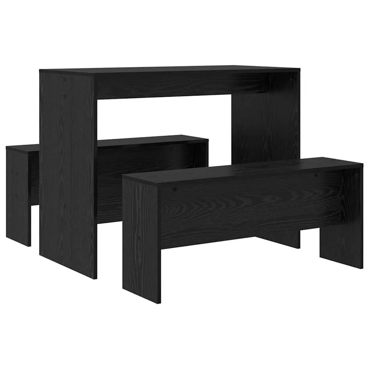 vidaXL Essgruppe 2 Stk Schwarz Eichen-Optik Holzwerkstoff 875221