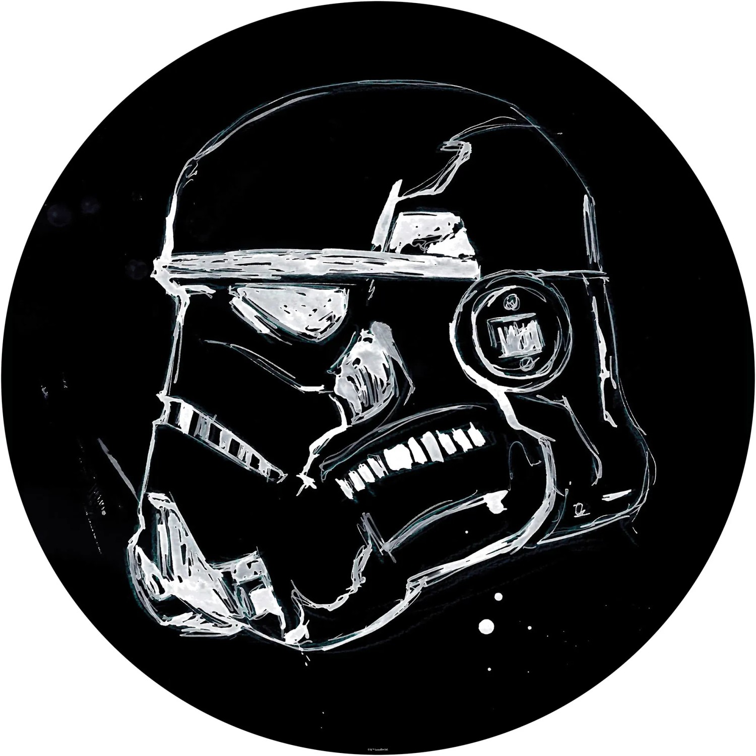 Komar Fototapete Star Wars Ink Stormtrooper, glatt, bedruckt, Comic, Retro, mehrfarbig, BxH: 128x128 cm, glatt, bedruckt, selbstklebend