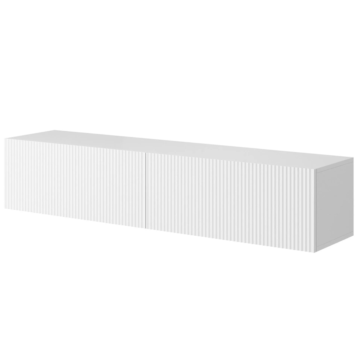 Selsey TV-Hängeboard Veldio mit Lamellenfront 140 cm Weiß