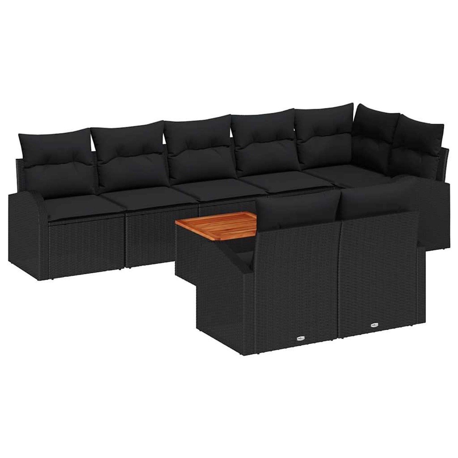 vidaXL Garten-Sofa-Set 9-Tlg Schwarz Poly Rattan 3347597 günstig online kaufen