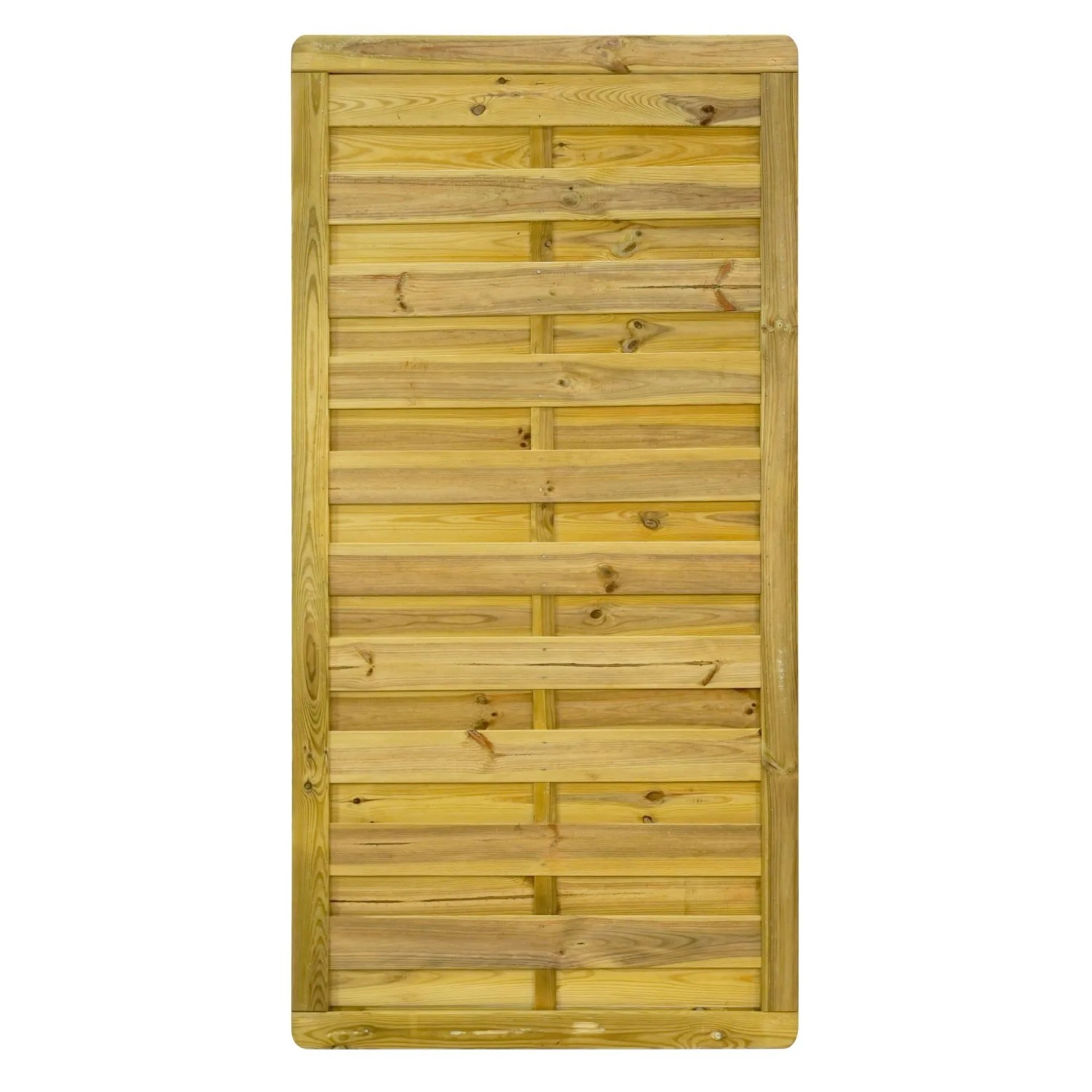 GartenLand Dichtzaun VARIO MASSIV Gerade 90x180 cm Holzzaun Kiefer PEFC KDI Grün Massiver Rahmen 44x68 mm Sehr Stabil
