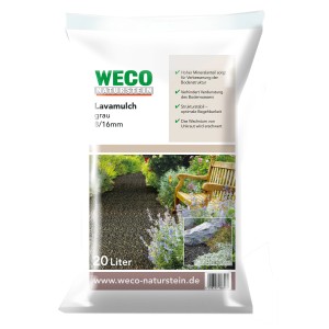 Lava-Mulch Grau-Anthrazit 8 mm - 16 mm 20 Liter / Sack