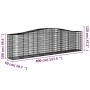 9er Set vidaXL Gabionen mit Hochbogen, 400x50x100/120cm, aus verzinktem Eisen.