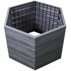 Garantia Hochbeet Ergo L 75 Wood, sechseckig, aus Kunststoff in Holzoptik.
