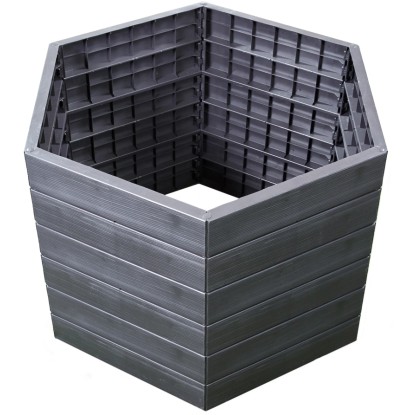 Garantia Hochbeet Ergo L 75 Wood, sechseckig, aus Kunststoff in Holzoptik.