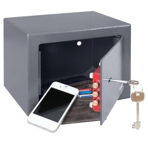 HMF 49216-11 Tresor Schlüssel Möbeltresor 23 x 17 x 17 cm Anthrazit