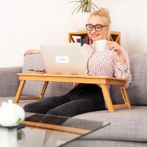 Relaxdays Laptoptisch Bambus Natur Kippbar 49 x 90 x 35 cm 3,5 kg