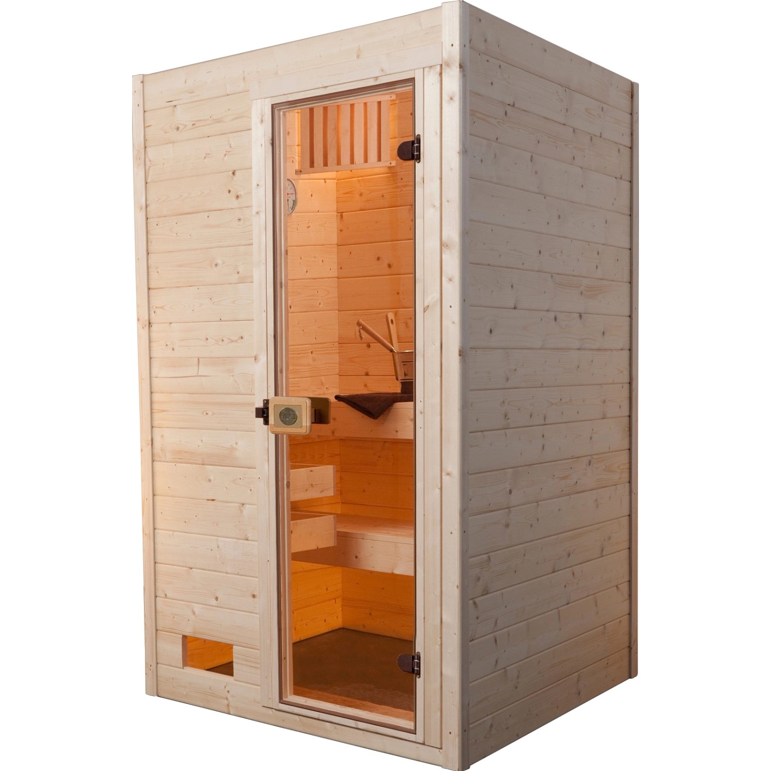 Weka Massivholzsauna 38 mm Valida 1 mit Glastür