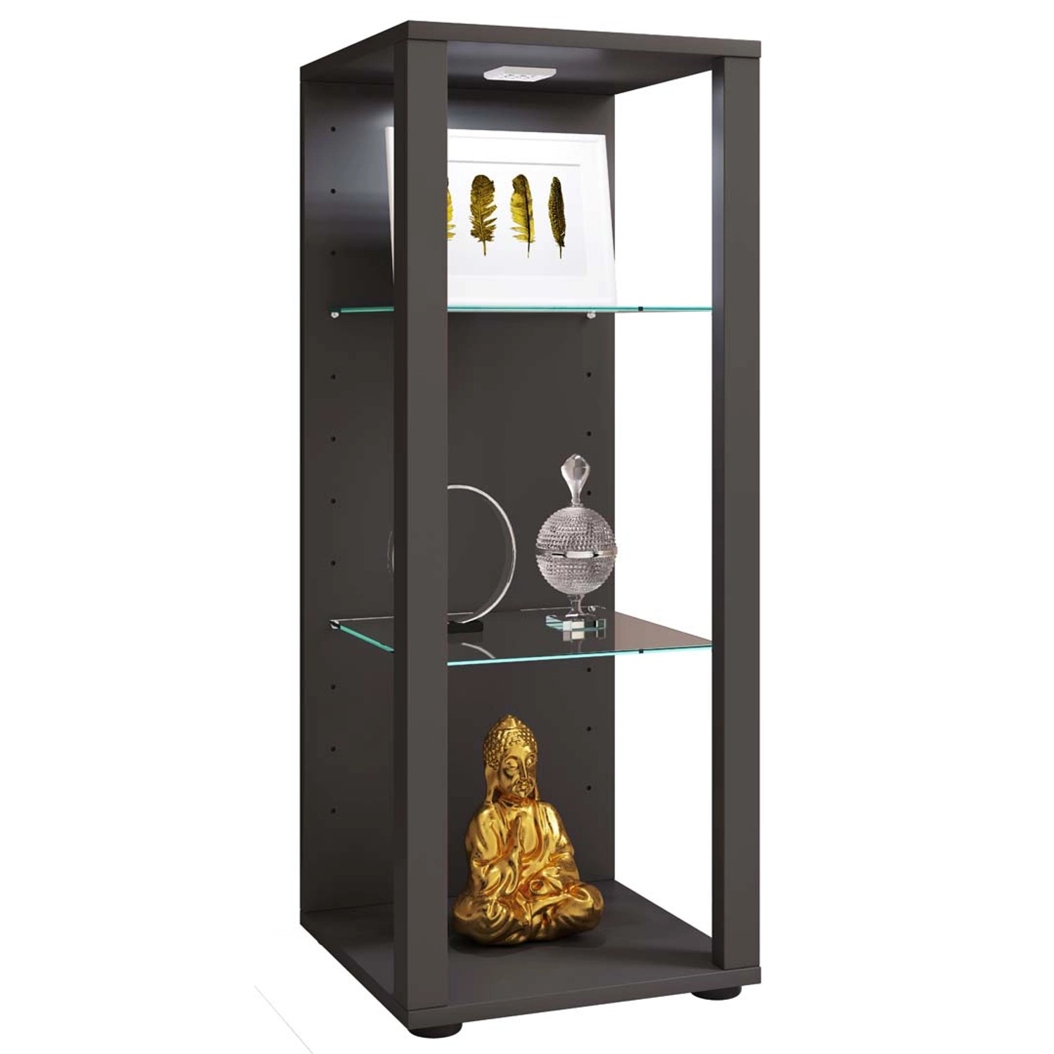 ebuy24 GlasolM Vitrinenschrank 3 Ablagen Anthrazit günstig online kaufen