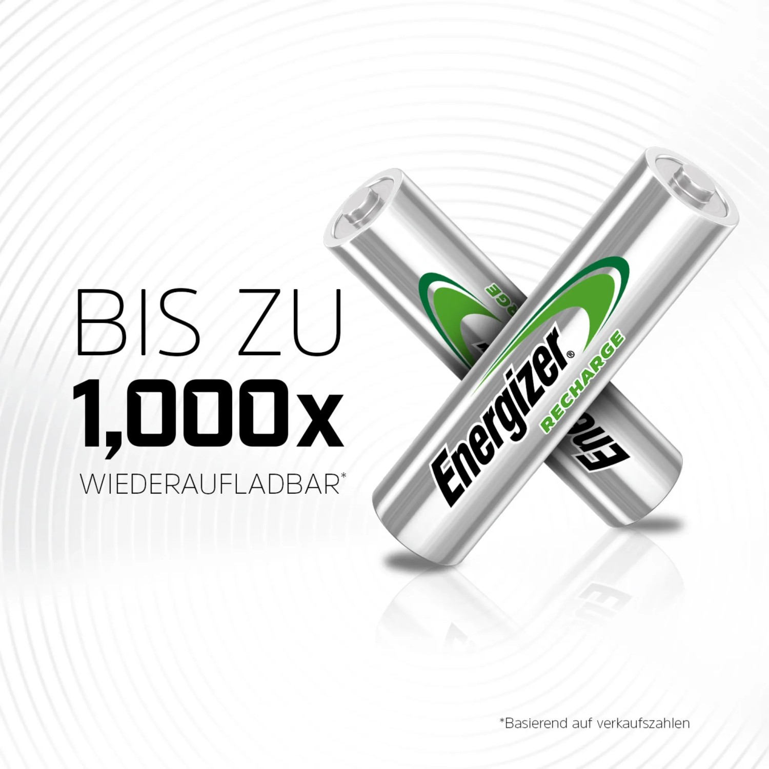 Energizer Akkus AAA Micro, 4er-Pack, wiederaufladbar bis zu 1000x für Standardgeräte.