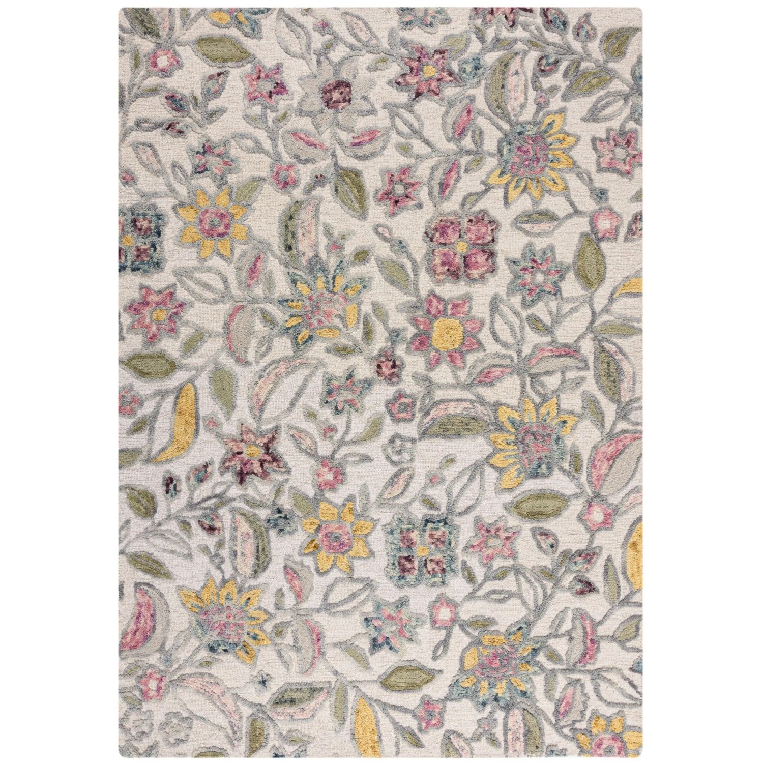 Flair Rugs Wollteppich Tania Floral 120 cm x 170 cm Mehrfarbig