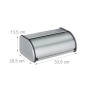 Relaxdays Brotkasten Edelstahl Silber Platzsparend 13,5 cm x 33,5 cm x 20,5 cm 0,9 kg_4