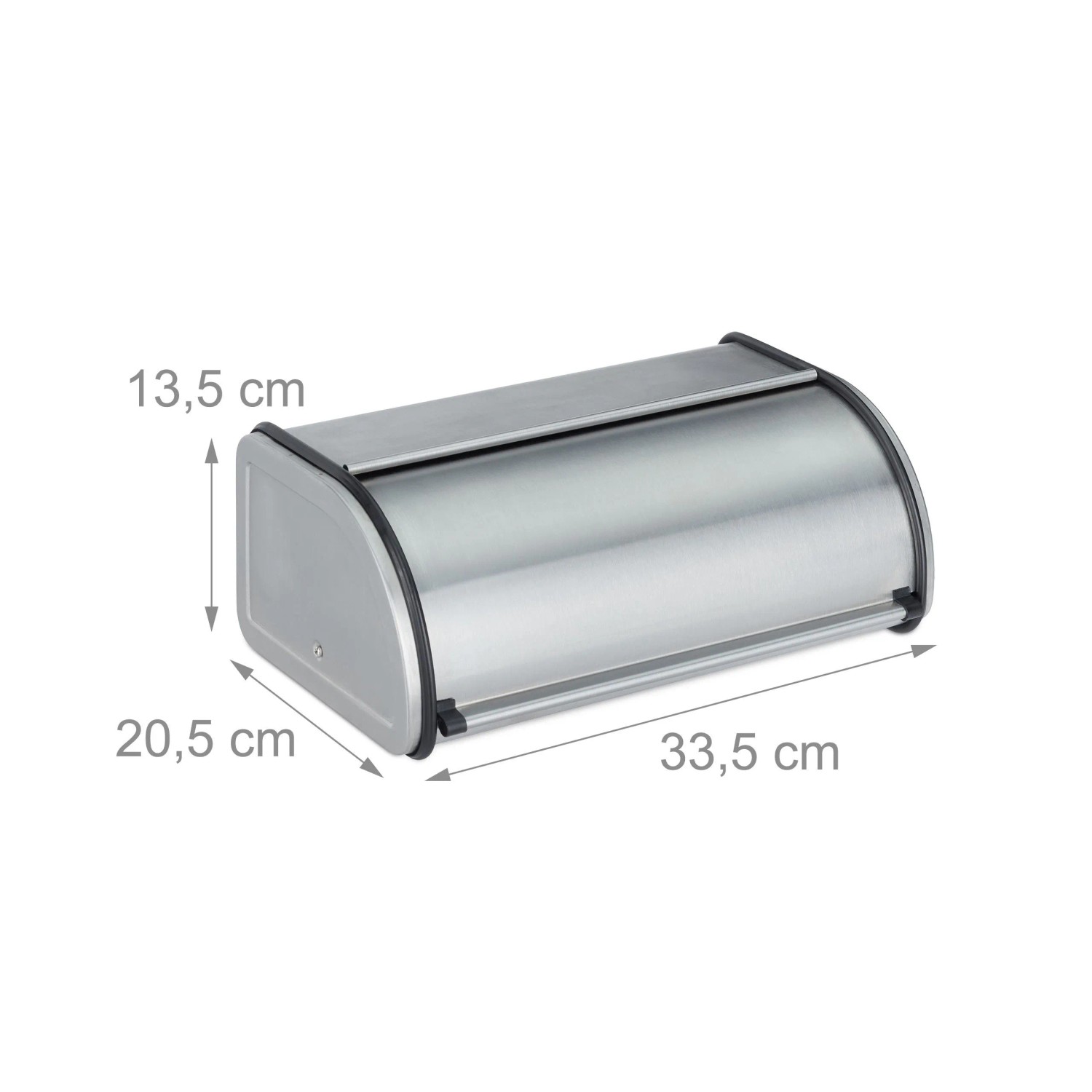 Relaxdays Brotkasten Edelstahl Silber Platzsparend 13,5 cm x 33,5 cm x 20,5 cm 0,9 kg_4