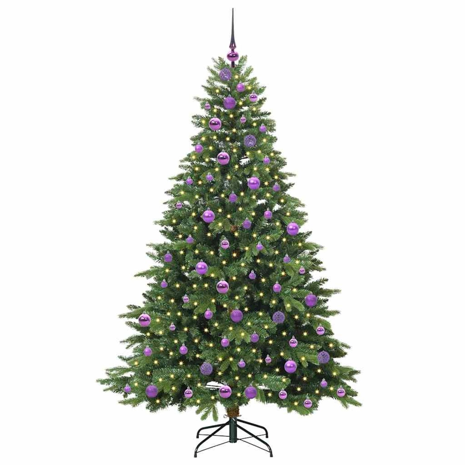 vidaXL Künstlicher Weihnachtsbaum mit 300 LEDs Grün 180 cm PE und PVC 3397555
