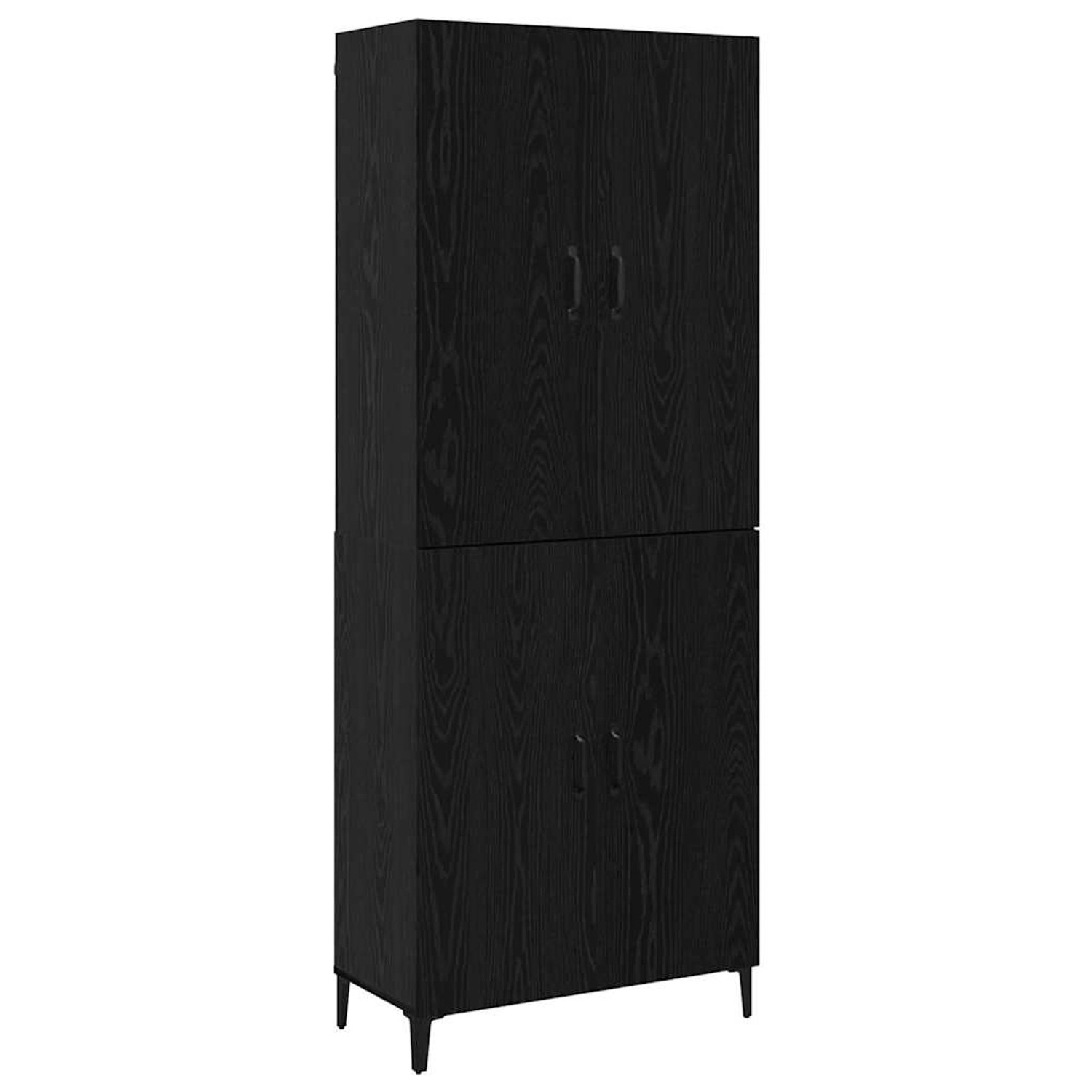 vidaXL Highboard Schwarz Eichen-Optik 69,5 x 34 x 180 cm Holzwerkstoff 3394 günstig online kaufen
