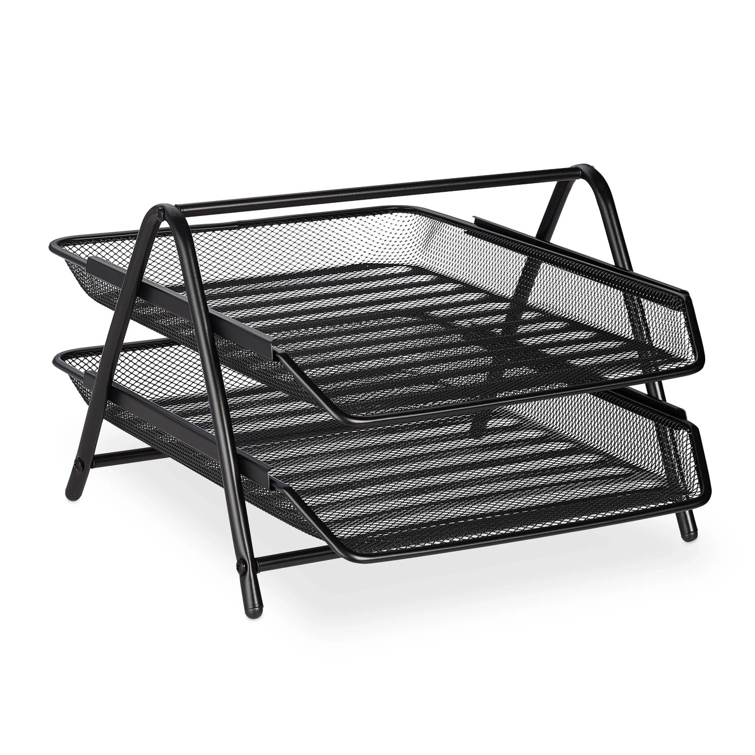 Relaxdays Dokumentenablage Stahl Schwarz Ausziehbar 20,5 cm x 30 cm x 35,5 cm 0,8 kg
