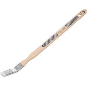 LUX Eckenpinsel Lack 25 mm mit langem Holzgriff und abgewinkeltem Kopf für schwer zugängliche Stellen.