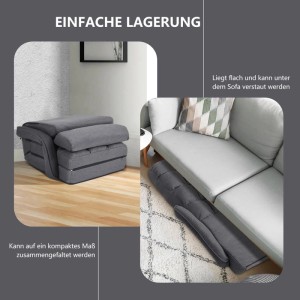 Costway Klappsofa Verstellbar Gepolstert Liegebett Grau