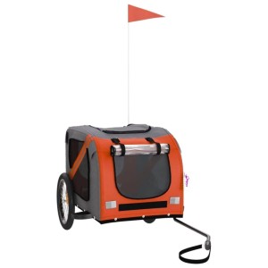 vidaXL Fahrradanhänger Hunde Orange und Schwarz Oxford-Gewebe & Eisen 93879