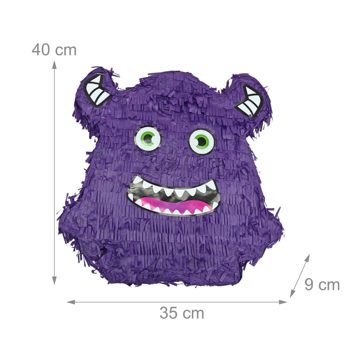Relaxdays Pinata Set Pappe Lila Mit Stab und Maske 40 cm x 35 cm x 9 cm 220 g_4