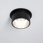 Schwarzer LED Einbaustrahler Gil Coin, dimmbar, für Deckenmontage.