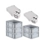 PROREGAL Spar Set: 5 graue Euroboxen mit Deckel, ideal zur Aufbewahrung und Lagerung.