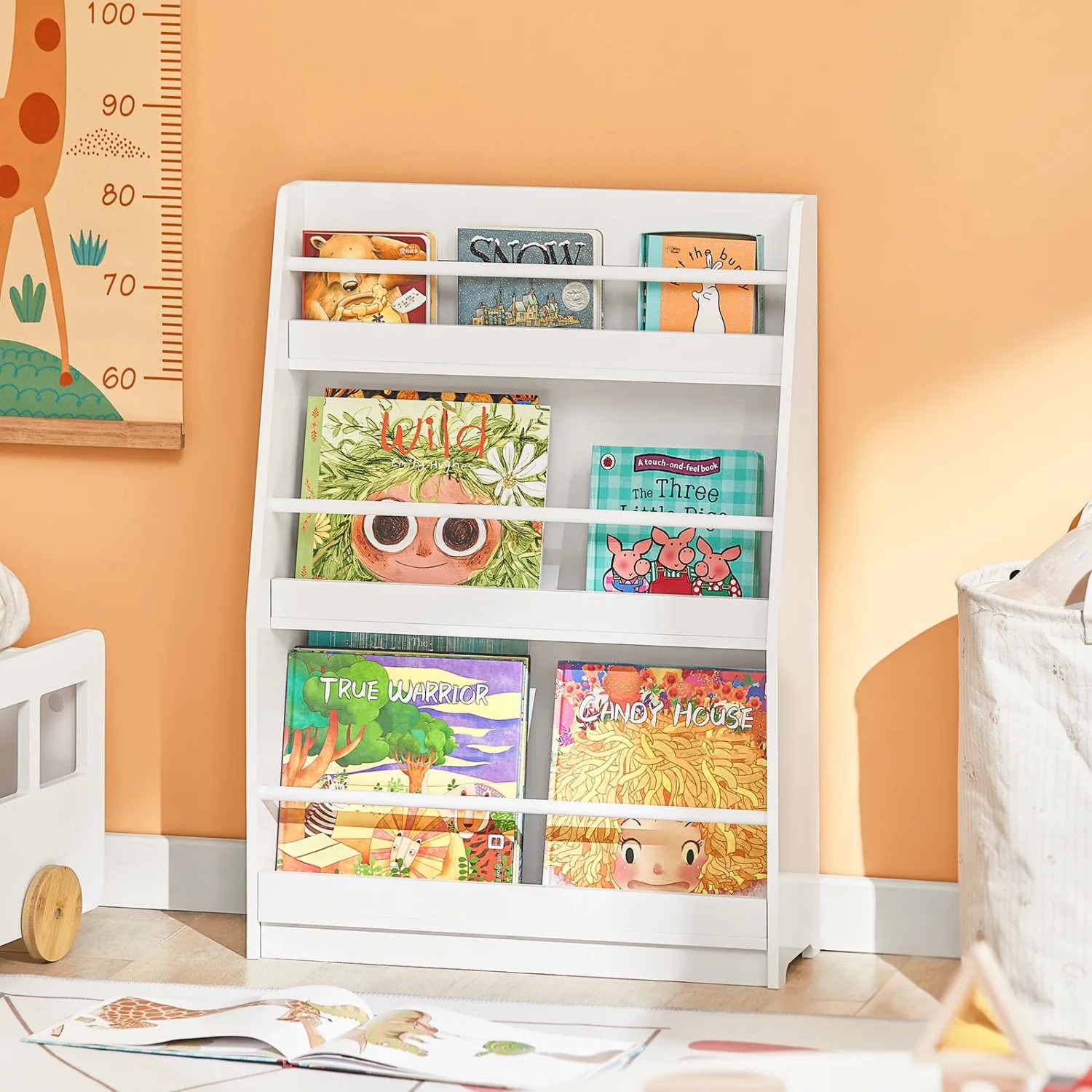 Drehbares Kinderzimmer Bücherregal Mit 3 Fächern In Weiß