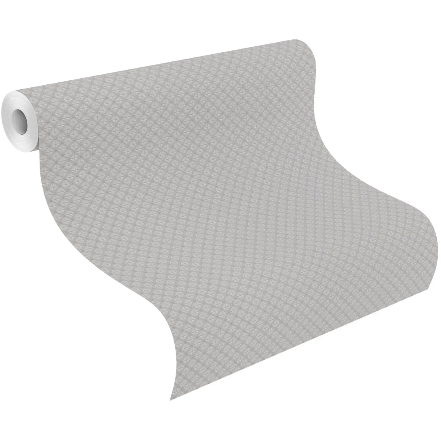Rasch Vliestapete Tapetenwechsel II, 506754, graue Glanz-Optik mit grafischem Karo-Muster.