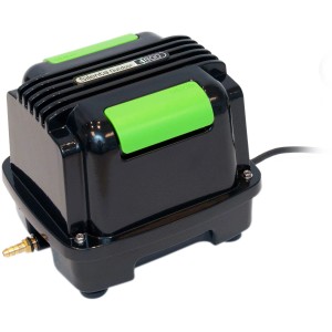 Velda Silenta Outdoor 4800 Teichbelüftungspumpe, schwarz mit grünen Akzenten.