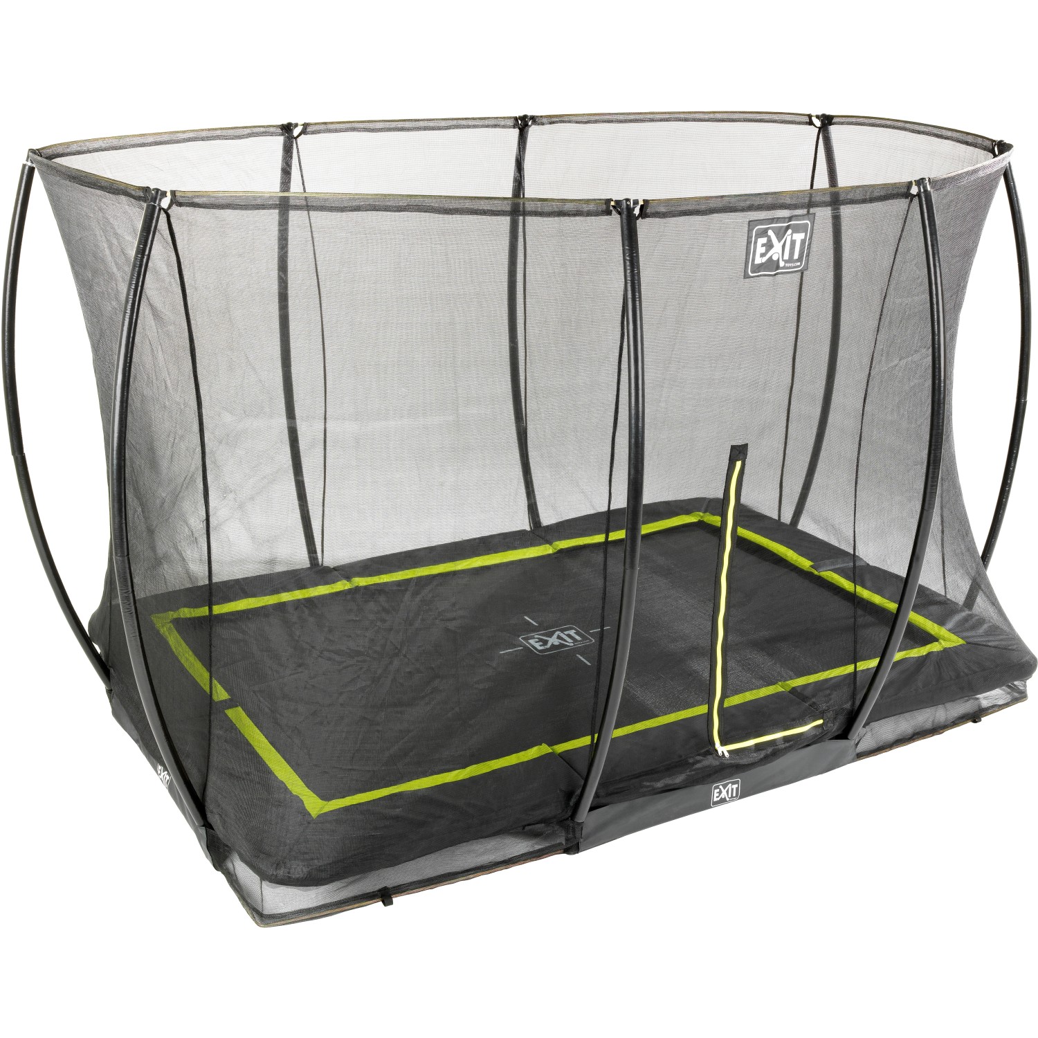 EXIT Silhouette Bodentrampolin 214x305cm mit Sicherheitsnetz - schwarz