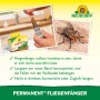 Neudorff Permanent Fliegenfänger: Aufgerollte Leimstreifen und Anwendungsbeispiel.