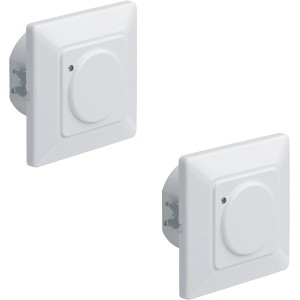 2er Set: Weiße Oktaplex Unterputz Bewegungsmelder mit 180° Sensor und 5-15m Reichweite.