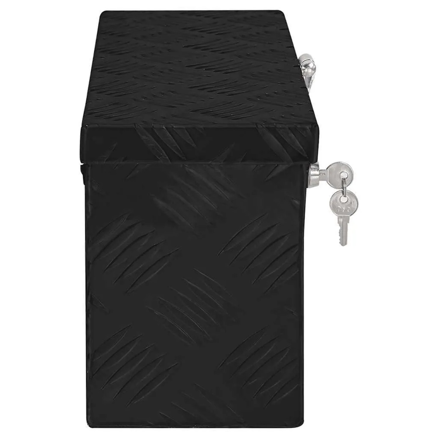 DELUKE Aluminiumbox Mit Deckel Abschließbar Alubox Deichselbox Alu Anhängerbox Werkzeugkiste Transportbox Metallkiste 50x15x20,5cm Schwarz_4