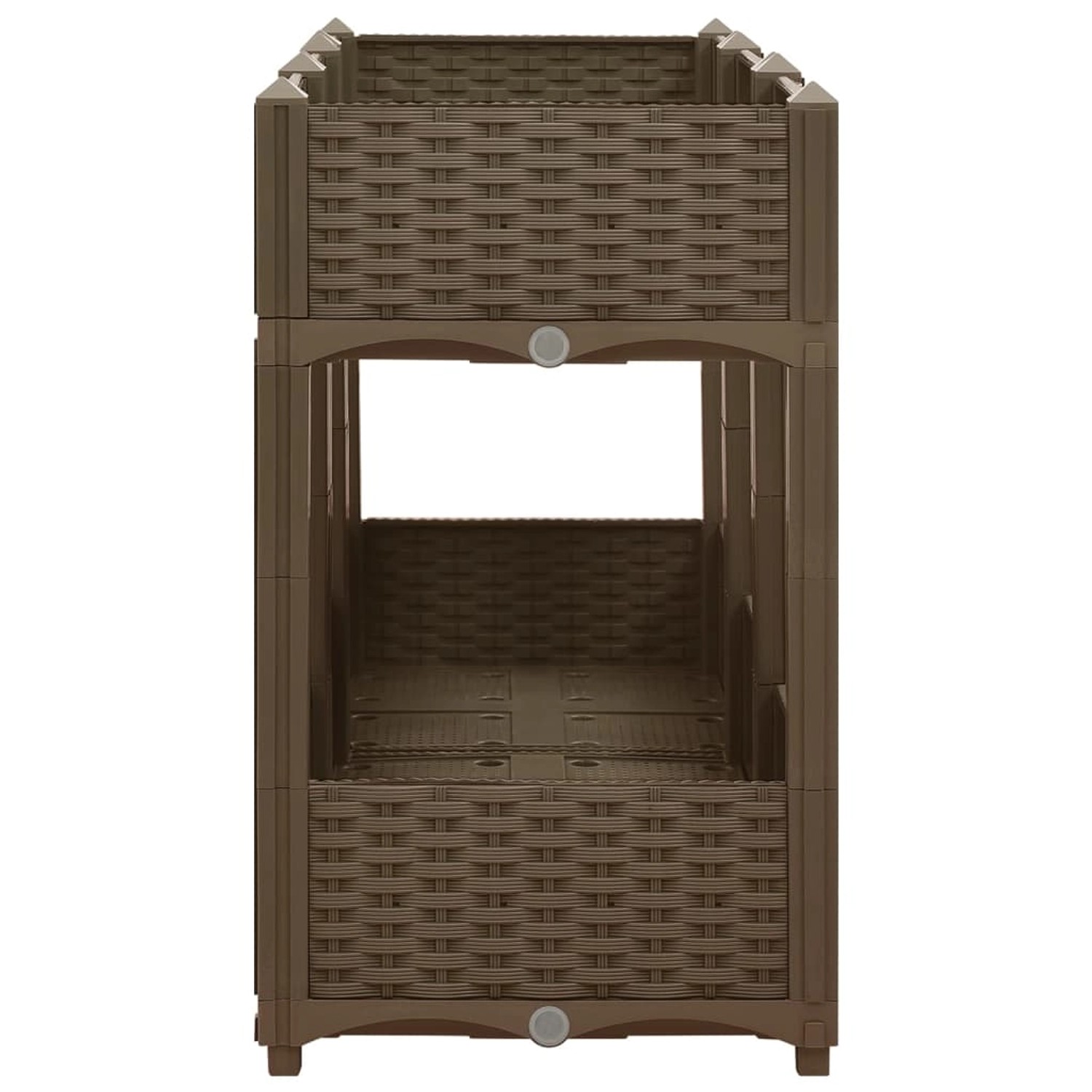 Braunes furnicato Hochbeet (120x40x71 cm) aus Polypropylen für Garten, Balkon oder Terrasse.