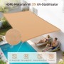 WOLTU Sonnensegel Sonnenschutz Atmungsaktiv HDPE Sand 4x4 m_5