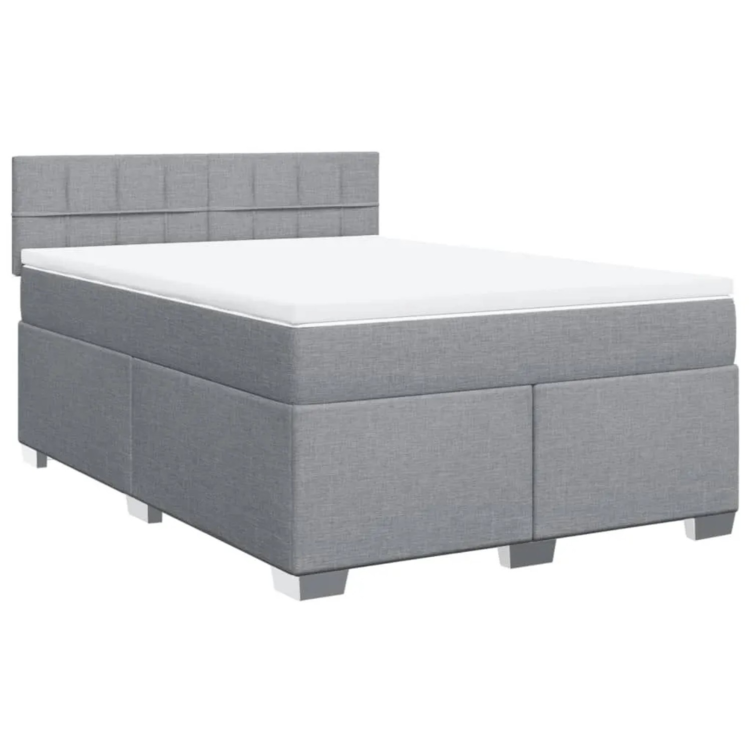 vidaXL Boxspringbett mit Matratze Hellgrau 140x200 cm Stoff 3285911