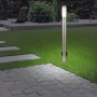 Globo LED-Wegeleuchte Boston mit Steckdosen und Bewegungssensor aus Edelstahl.