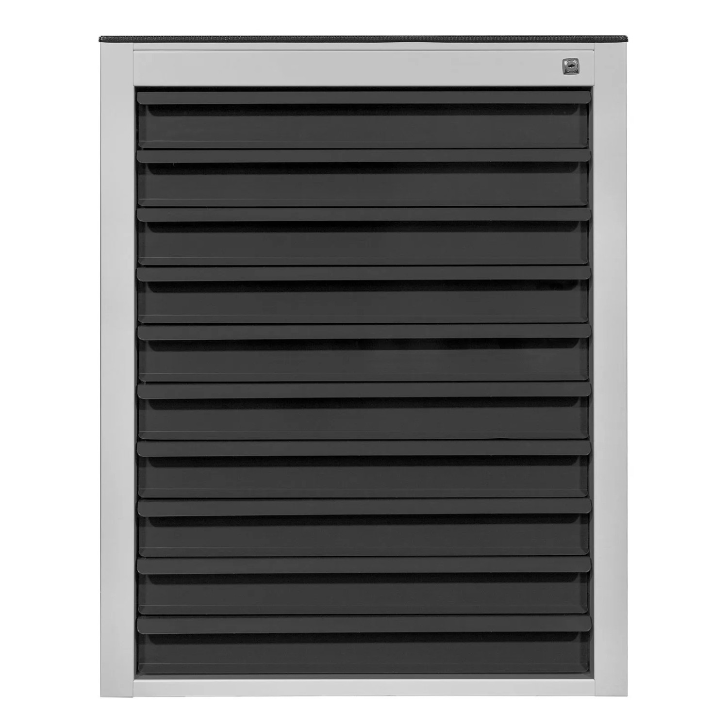 PROREGAL Schubladenschrank Kobra Mit 10 Schubladen & Gummiauflage HxBxT 90x71x55cm Lichtgrau/Anthrazitgrau