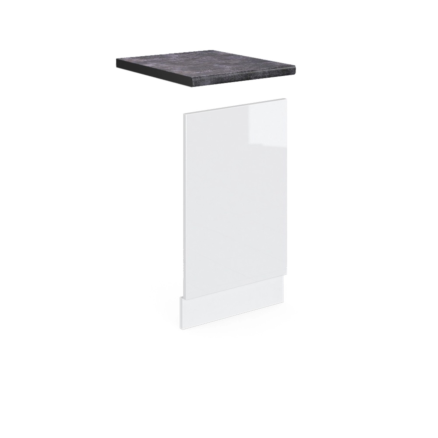 Vicco Frontblende R-Line Geschirrspüler Fronttür Weiß Hochglanz/Weiß 45 cm AP Anthrazit