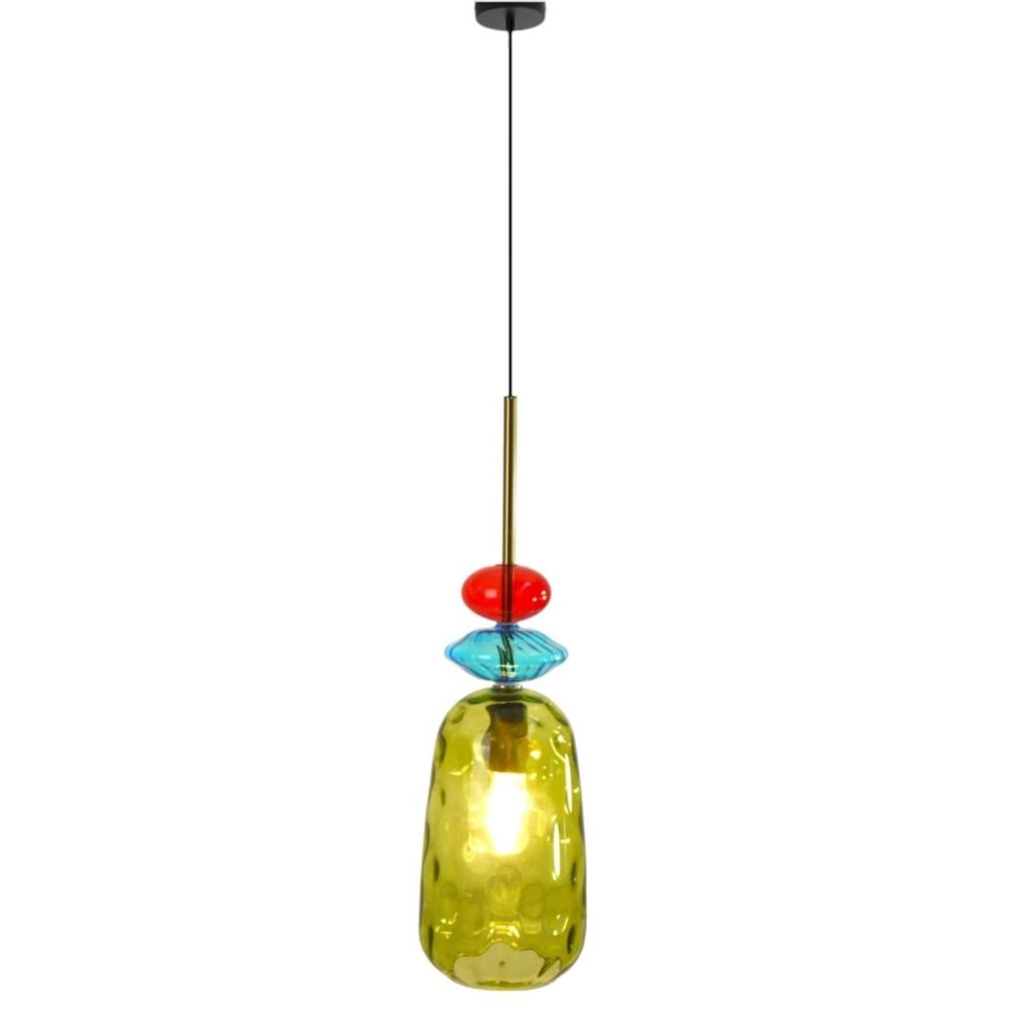 Dapo Decken Pendelleuchte Amira 15cm Glas Grün Blau Rot E27 IP20 günstig online kaufen