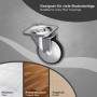 SOTECH Design Möbelrolle LINDAU Ø75 mm silbergrau, geeignet für Fliesen, Parkett, Teppich.