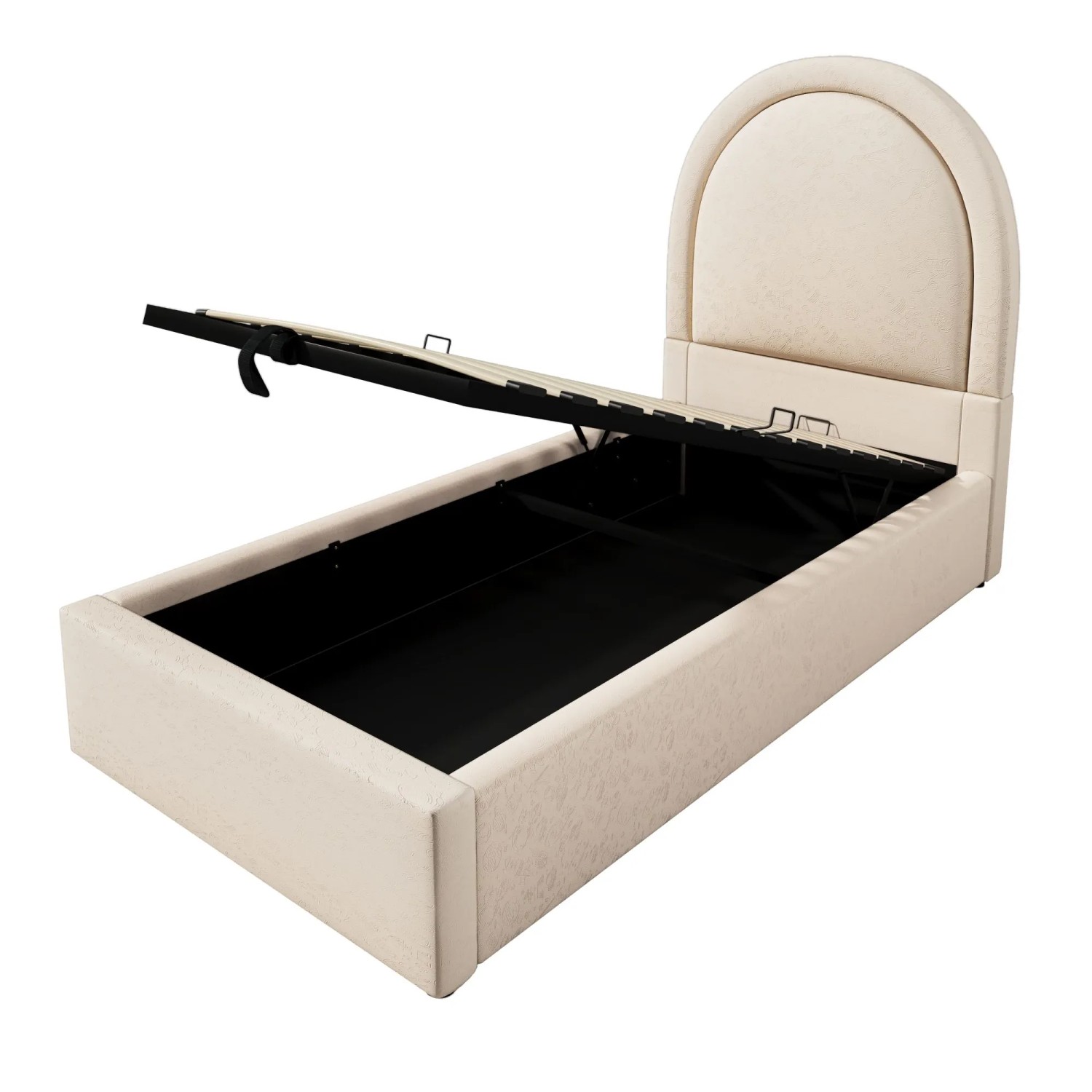okwish Polsterbett 90x200cm mit Samt Kinderzimmer Beige mit Matratze