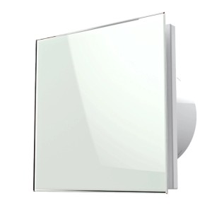 VLANO Badlüfter EOS 100 WH mit Echtglasfront, Rückschlagklappe