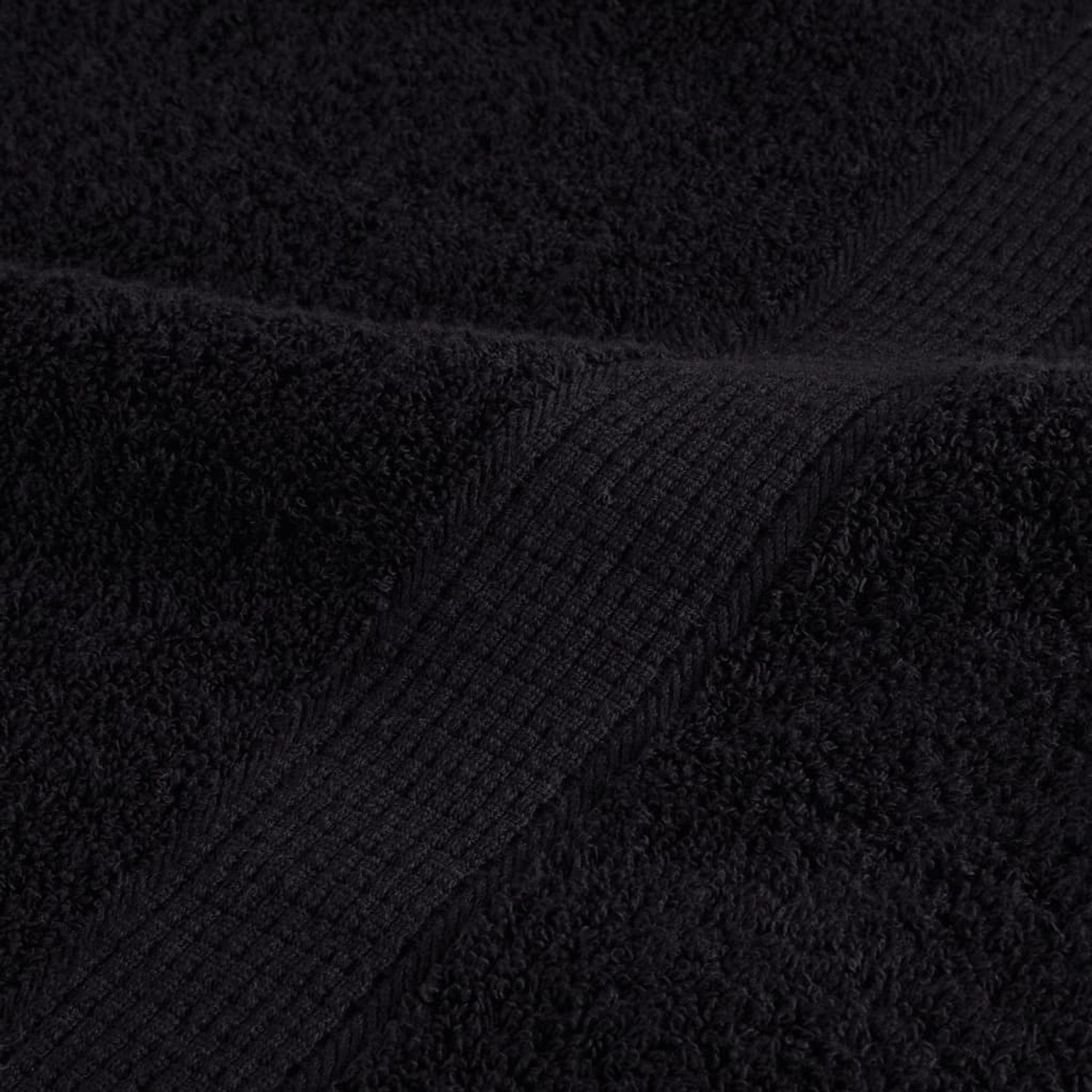 Detailaufnahme: Schwarzes Premium-Badetuch aus Baumwolle (100x150 cm) von vidaXL.